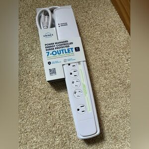 White 7-Outlet Surge Protector